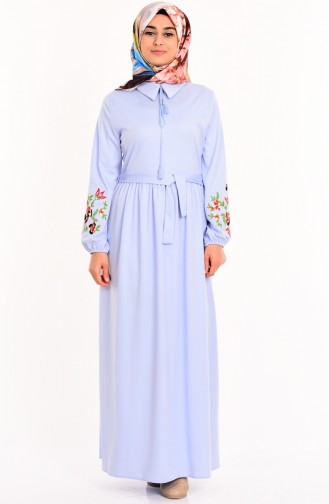 Ice Blue Hijab Dress 4128-06