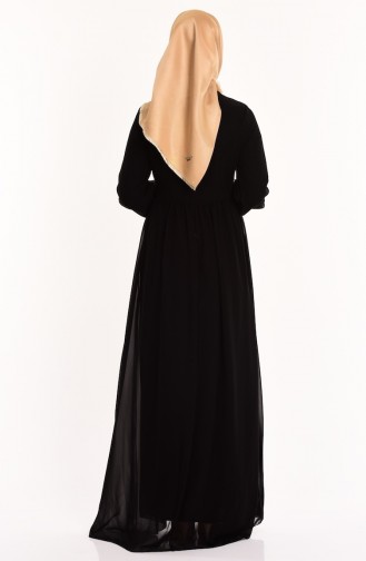 Schwarz Hijab-Abendkleider 52584-01