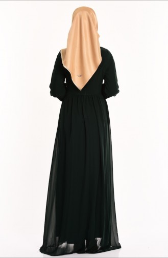 Green Hijab Evening Dress 52584-03