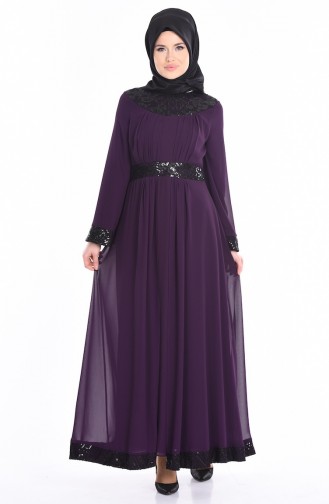 Purple Hijab Evening Dress 2012-05