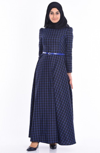 Saxe Hijab Dress 7078-02