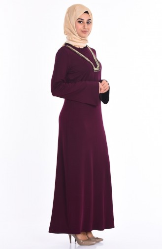 Plum Hijab Dress 1337-01