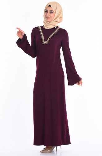 Plum Hijab Dress 1337-01