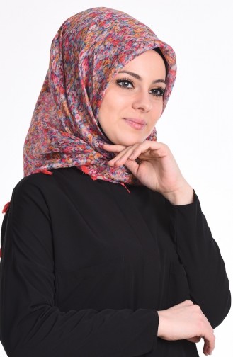 Çift Taraflı Püsküllü Eşarp 50115-10 Pembe