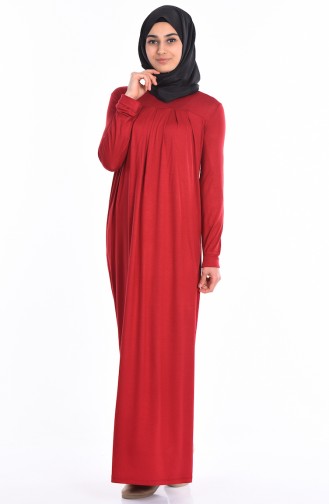 Rot Hijab Kleider 0727-04