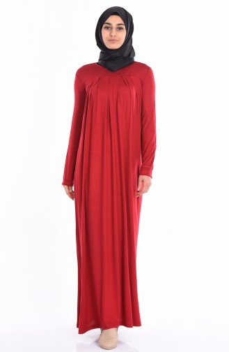 Rot Hijab Kleider 0727-04