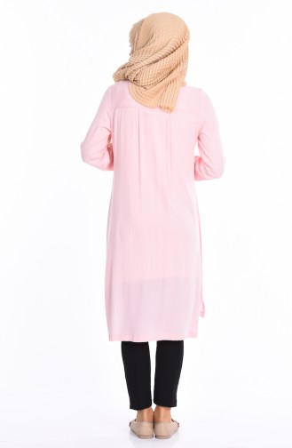 Hidden Button Pocketed Tunic 5047-01 Salmon 5047-01