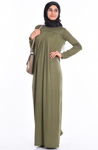 Khaki Hijab Dress 0727-01