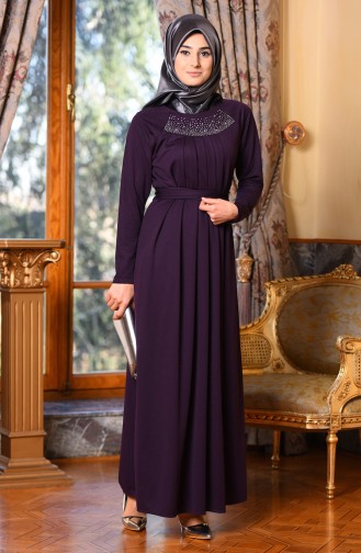 Purple Hijab Dress 2907-02
