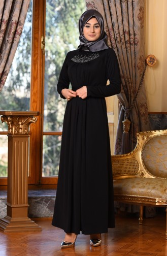 Black Hijab Dress 2907-03