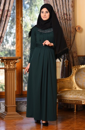 فستان أخضر حشيشي 2907-04