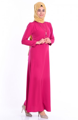 Fuchsia Hijab Dress 4023-17
