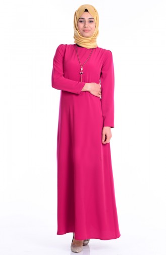 Fuchsia Hijab Dress 4023-17