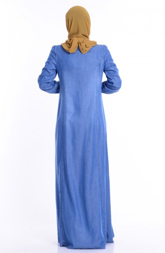 Jeans Kleid mit Strassstein 1157-01 Blau 1157-01