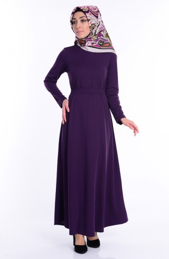 Kemerli Mevlana Elbise 1863-03 Mor
