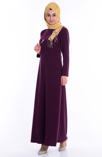 Plum Hijab Dress 4023-18