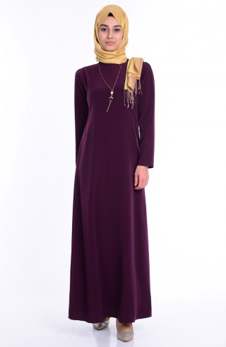 Plum Hijab Dress 4023-18