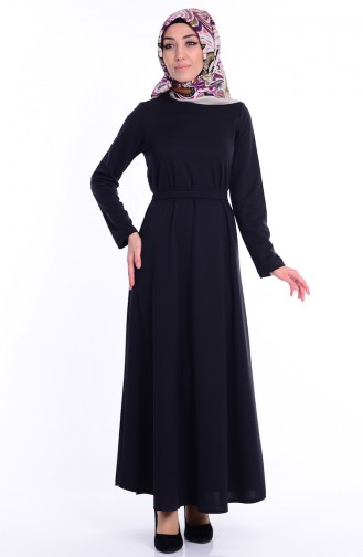Kemerli Mevlana Elbise 1863-01 Siyah