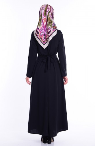 Kemerli Mevlana Elbise 1863-01 Siyah
