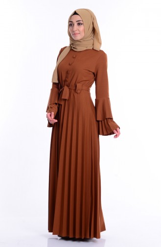 فستان أخضر تبغ 1061-09