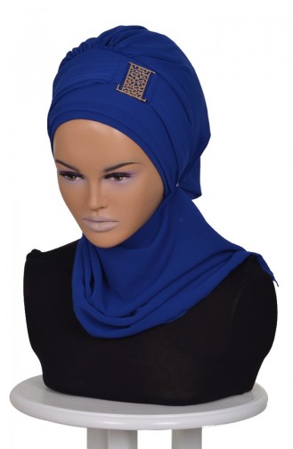 Turban Prêt Mousseline-Bleu Roi HT0011-16 0011-16