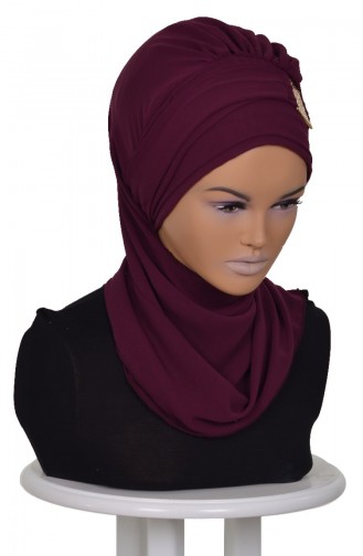 Turban Prêt Mousseline-Plum HT0011-18 0011-18