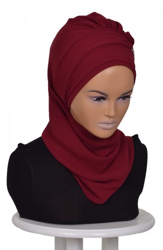 Turban Prêt Mousseline-Bordeaux HT0015-7 0015-7