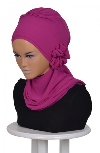 Fertiges Kopftuch aus Chiffon-Fuchsia HT0026-1 0026-1