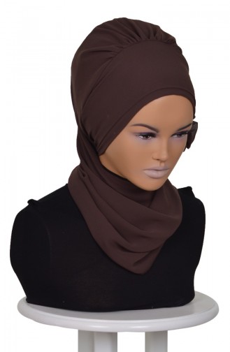 Prepared Chiffon Turban -Brown HT0026-6 0026-6