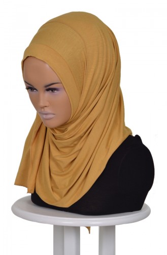 Practical Combed Cotton Shawl -Mustard PS0016-H 0016-H