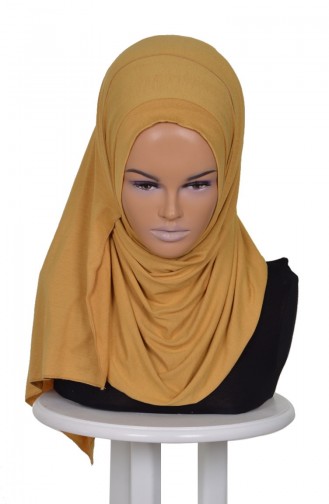 Practical Combed Cotton Shawl -Mustard PS0016-H 0016-H