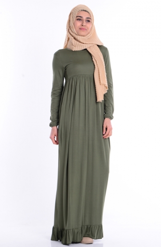 Khaki Hijab Dress 0103-04