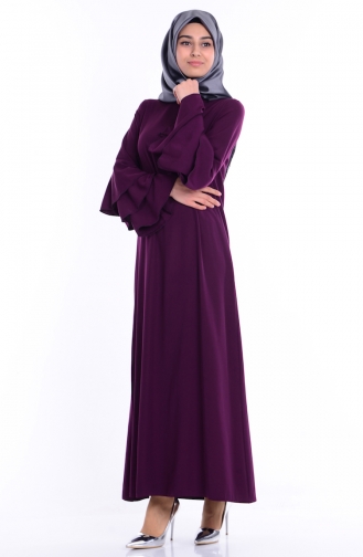 Plum Hijab Dress 80003-03