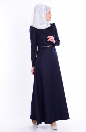 Dunkelblau Hijab-Abendkleider 7081-01