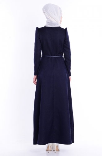 Dunkelblau Hijab-Abendkleider 7081-01