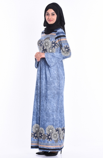 Navy Blue Hijab Dress 0272-04