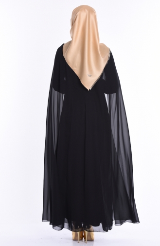 Black Hijab Evening Dress 52571-01