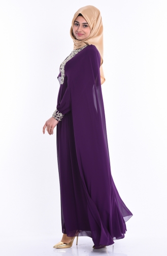 Robe de Soirée Pélerine 52571-06 Pourpre 52571-06
