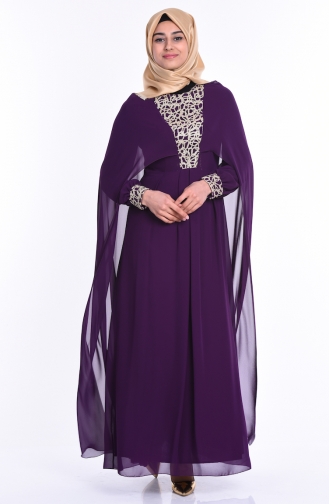 Robe de Soirée Pélerine 52571-06 Pourpre 52571-06