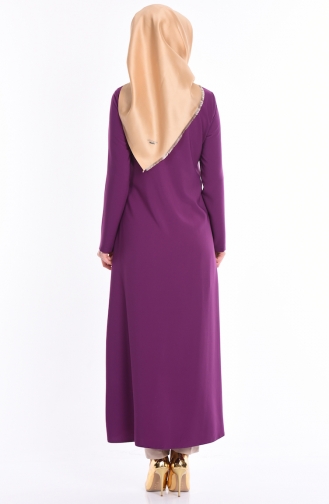 Sude Embroidered Abaya 2107-04 Purple 2107-04