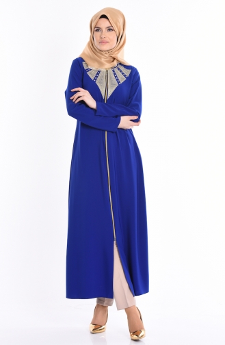 Abaya Bordé 2107-08 Bleu Roi 2107-08