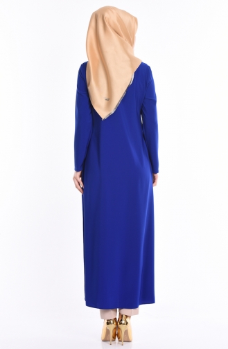 Abaya Bordé 2107-08 Bleu Roi 2107-08