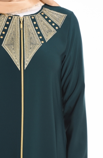 Abaya mit Stickerei 2107-05 Smaragdgrün 2107-05