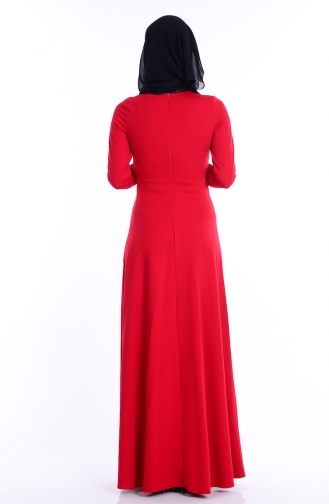 Red Hijab Evening Dress 0025-01