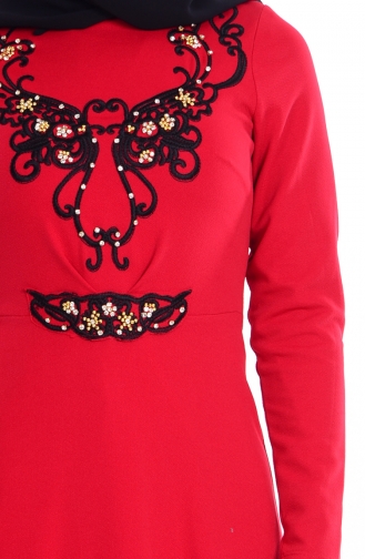 Red Hijab Evening Dress 0025-01