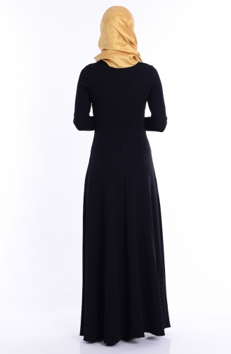 Black Hijab Evening Dress 0025-04