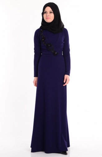 Purple Hijab Evening Dress 0039-01