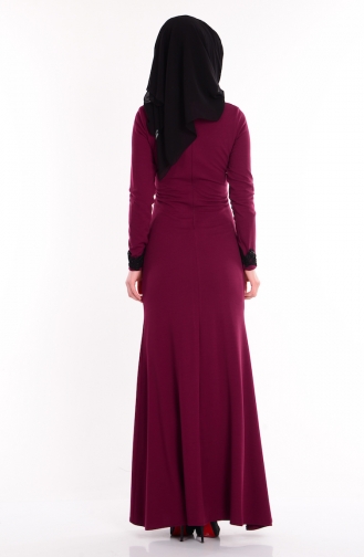 Plum Hijab Dress 0060-04