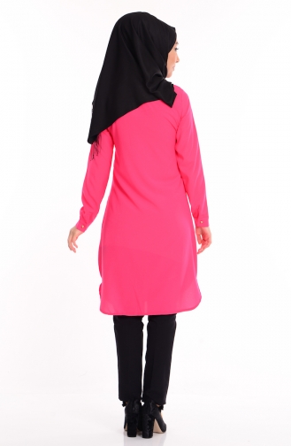 Nakış Detaylı Tunik 0627-01 Pembe