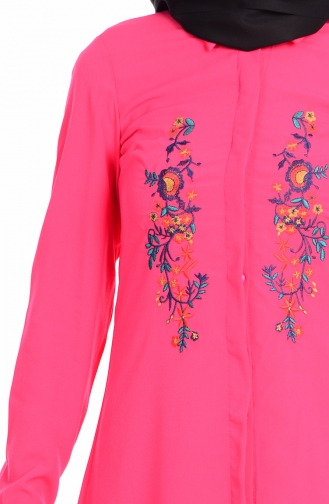 Nakış Detaylı Tunik 0627-01 Pembe